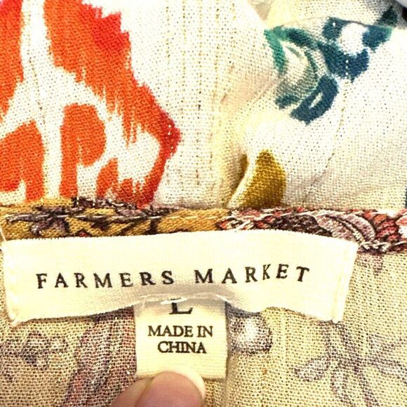 Farmers Market Blouse Women's L Pull Over Crochet Lace and Metallic Gold Y2K - Picture 2 of 11